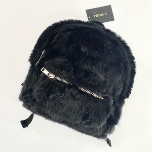 F21 Faux Fur Mini Backpack